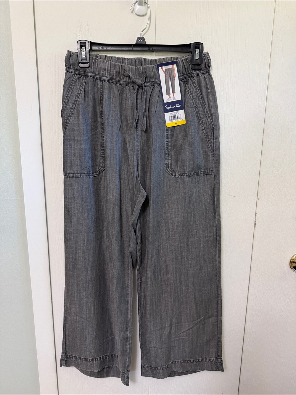 Splendid Gray Cropped Wide-Leg Pants
